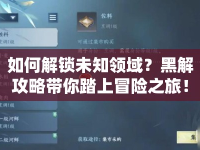 如何解鎖未知領(lǐng)域？黑解攻略帶你踏上冒險(xiǎn)之旅！