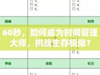 60秒，如何成為時(shí)間管理大師，挑戰(zhàn)生存極限？
