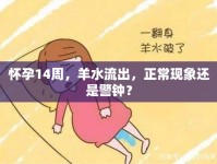 懷孕14周，羊水流出，正?，F(xiàn)象還是警鐘？
