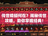 傳世精髓何在？揭秘傳世攻略，助你掌握經(jīng)典！
