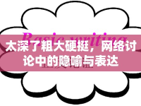 太深了粗大硬挺，網(wǎng)絡(luò)討論中的隱喻與表達(dá)
