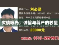 欠債曝光，誠(chéng)信與尊嚴(yán)的較量