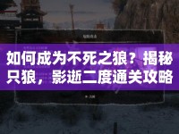 如何成為不死之狼？揭秘只狼，影逝二度通關(guān)攻略！