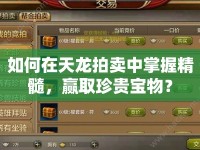 如何在天龍拍賣中掌握精髓，贏取珍貴寶物？