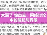 太深了 你出去，網(wǎng)絡(luò)討論中的隱私與界限