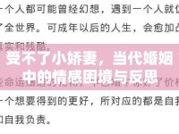 受不了小嬌妻，當(dāng)代婚姻中的情感困境與反思
