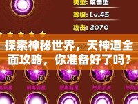 探索神秘世界，天神道全面攻略，你準(zhǔn)備好了嗎？