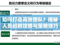 如何打造高效團(tuán)隊(duì)？揭秘人員招聘攻略與策略技巧！
