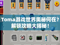 Toma游戲世界奧秘何在？解鎖攻略大揭秘！
