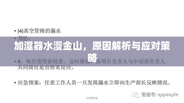 加濕器水漫金山，原因解析與應(yīng)對策略