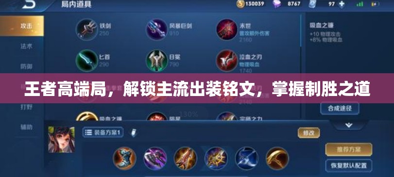王者高端局，解鎖主流出裝銘文，掌握制勝之道