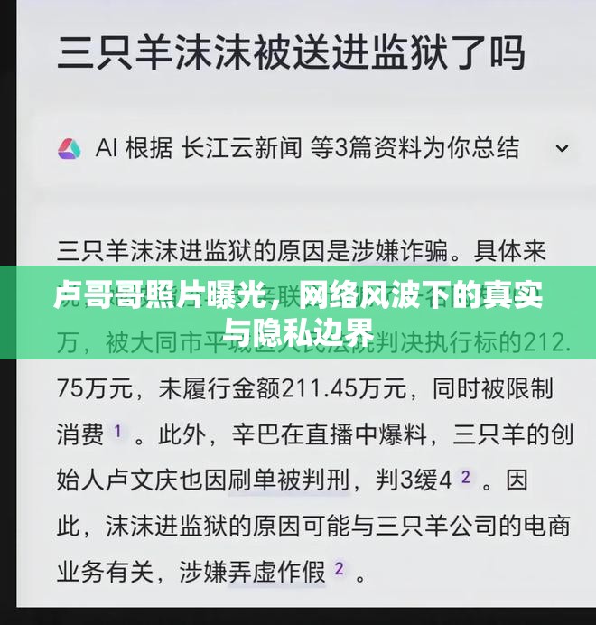 盧哥哥照片曝光，網(wǎng)絡(luò)風(fēng)波下的真實(shí)與隱私邊界