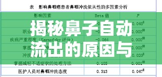 揭秘鼻子自動流出的原因與應(yīng)對策略