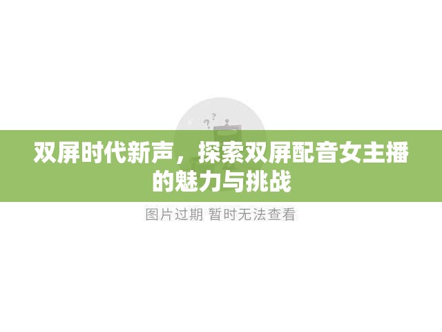 雙屏時代新聲，探索雙屏配音女主播的魅力與挑戰(zhàn)