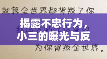 揭露不忠行為，小三的曝光與反思