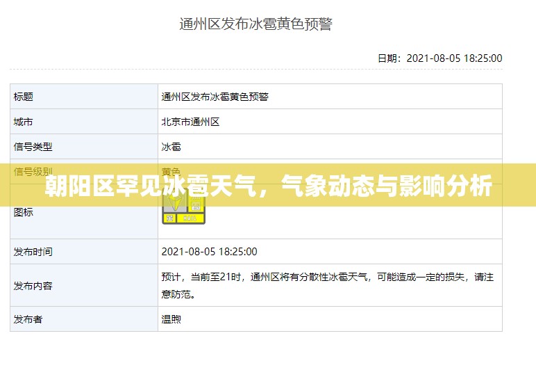 朝陽區(qū)罕見冰雹天氣，氣象動態(tài)與影響分析