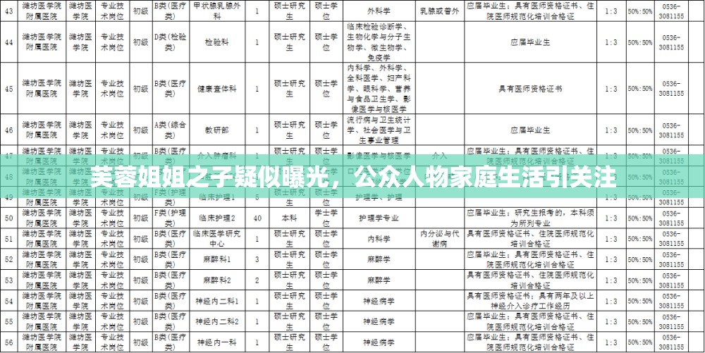 芙蓉姐姐之子疑似曝光，公眾人物家庭生活引關注