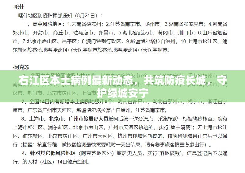 右江區(qū)本土病例最新動態(tài)，共筑防疫長城，守護(hù)綠城安寧
