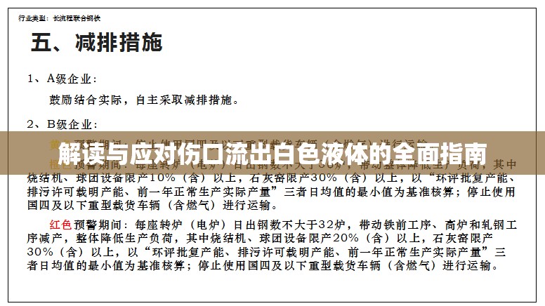 解讀與應(yīng)對(duì)傷口流出白色液體的全面指南