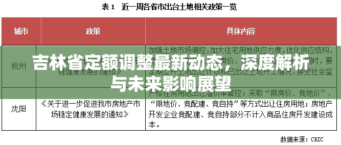 吉林省定額調(diào)整最新動態(tài)，深度解析與未來影響展望
