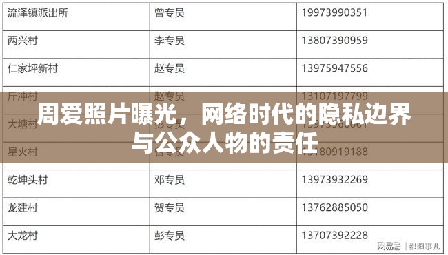 周愛照片曝光，網(wǎng)絡時代的隱私邊界與公眾人物的責任