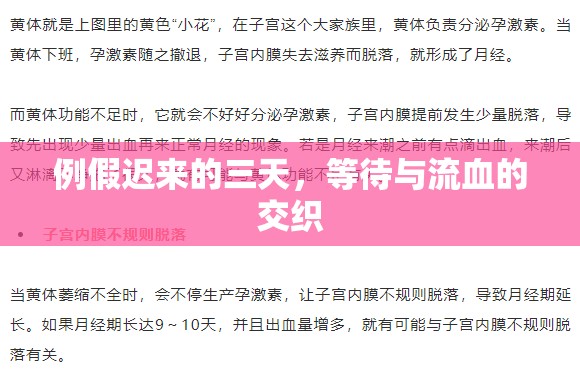 例假遲來的三天，等待與流血的交織
