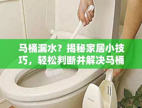馬桶漏水？揭秘家居小技巧，輕松判斷并解決馬桶水流問題