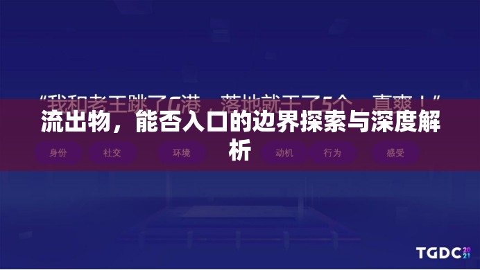 流出物，能否入口的邊界探索與深度解析