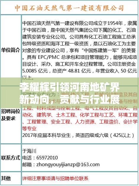 李耀輝引領(lǐng)河南地礦界新動向，貢獻與行業(yè)展望