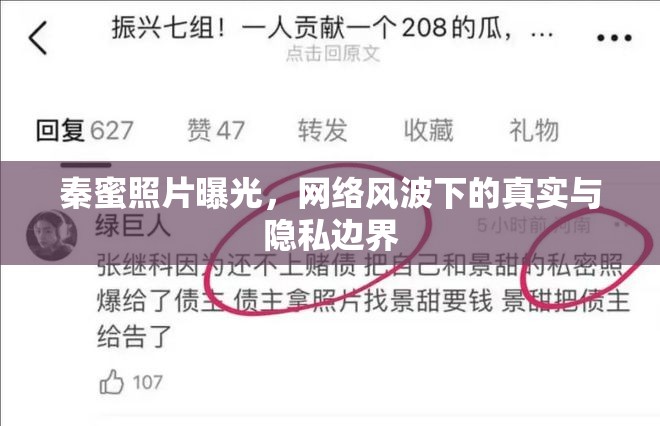 秦蜜照片曝光，網(wǎng)絡(luò)風波下的真實與隱私邊界