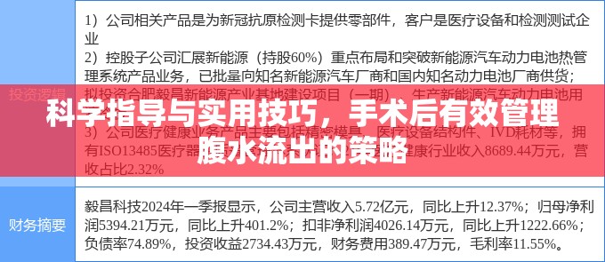 科學(xué)指導(dǎo)與實(shí)用技巧，手術(shù)后有效管理腹水流出的策略