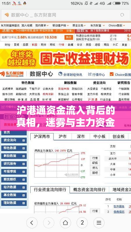 滬港通資金流入背后的真相，迷霧與主力資金流向的解析