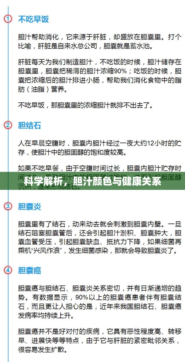 科學(xué)解析，膽汁顏色與健康關(guān)系