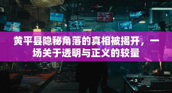 黃平縣隱秘角落的真相被揭開，一場關于透明與正義的較量