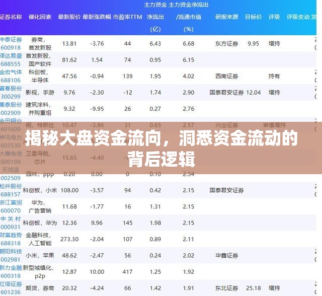 揭秘大盤資金流向，洞悉資金流動的背后邏輯