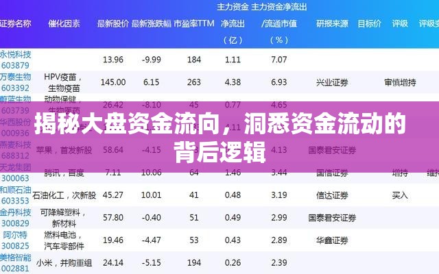 揭秘大盤資金流向，洞悉資金流動的背后邏輯