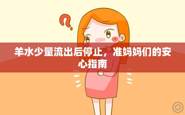 羊水少量流出后停止，準媽媽們的安心指南