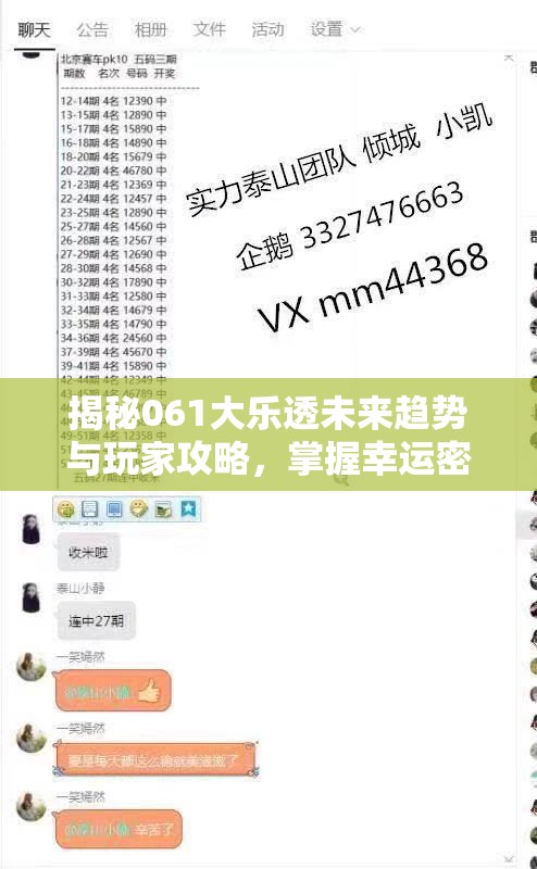 揭秘061大樂透未來趨勢與玩家攻略，掌握幸運密碼