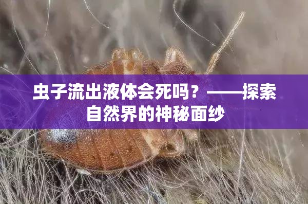 蟲子流出液體會死嗎？——探索自然界的神秘面紗