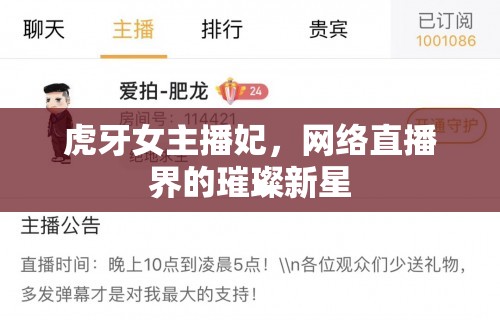 虎牙女主播妃，網(wǎng)絡直播界的璀璨新星