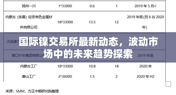 國(guó)際鎳交易所最新動(dòng)態(tài)，波動(dòng)市場(chǎng)中的未來(lái)趨勢(shì)探索