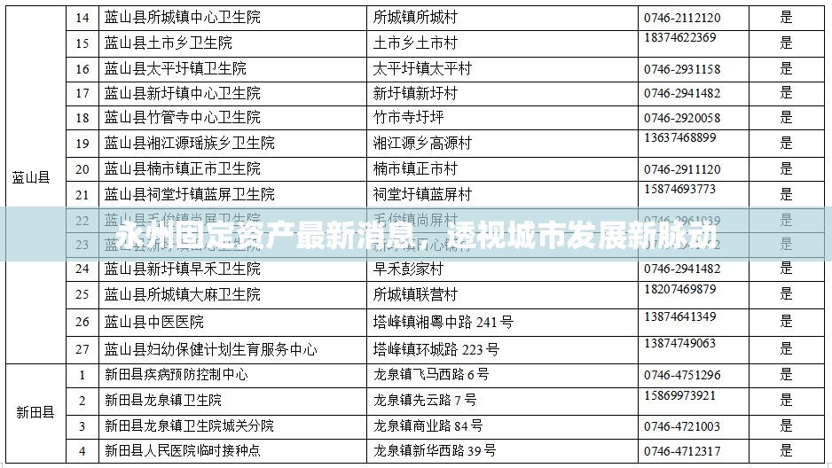 永州固定資產(chǎn)最新消息，透視城市發(fā)展新脈動