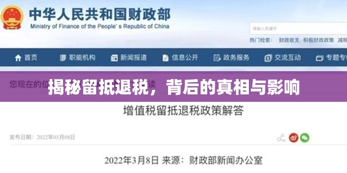 揭秘留抵退稅，背后的真相與影響
