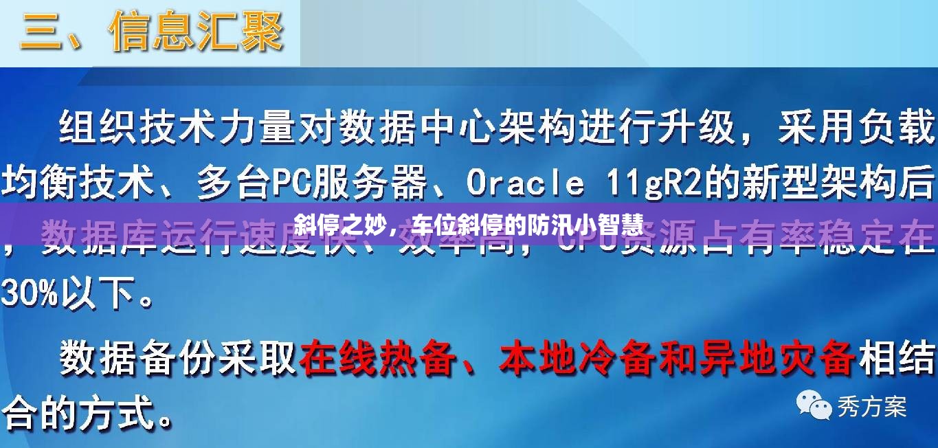 斜停之妙，車位斜停的防汛小智慧