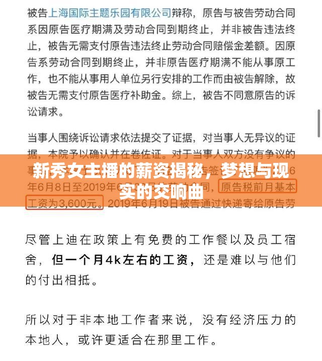 新秀女主播的薪資揭秘，夢(mèng)想與現(xiàn)實(shí)的交響曲