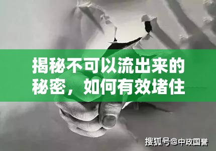 揭秘不可以流出來的秘密，如何有效堵住問題根源