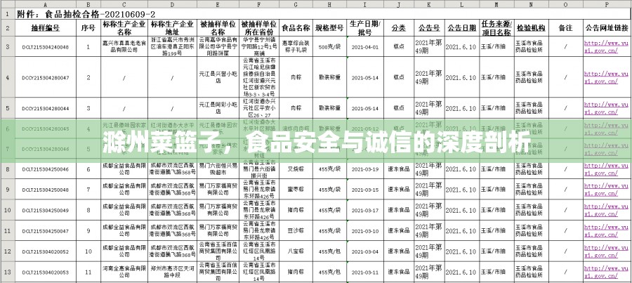 滁州菜籃子，食品安全與誠信的深度剖析