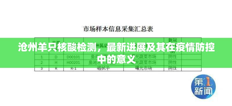 滄州羊只核酸檢測(cè)，最新進(jìn)展及其在疫情防控中的意義