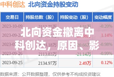 北向資金撤離中科創(chuàng)達(dá)，原因、影響與市場(chǎng)反應(yīng)分析