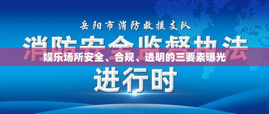 娛樂場所安全、合規(guī)、透明的三要素曝光